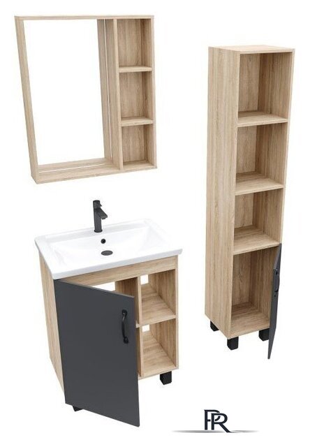  Grossman Шкаф-пенал Флай 30 303002 (дуб сонома/белый) - Изображение №4 — Интернет-магазин ПроЗаказ