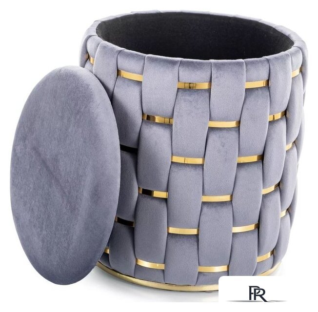 Пуфик Signal Tiara Velvet (серый) - Изображение №2 — Интернет-магазин ПроЗаказ
