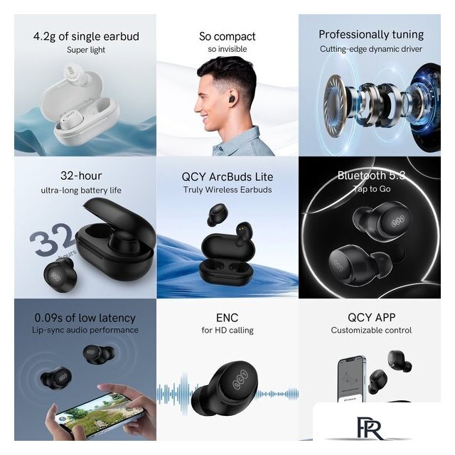 Наушники QCY ArcBuds Lite (черный) - Изображение №8 — Интернет-магазин ПроЗаказ