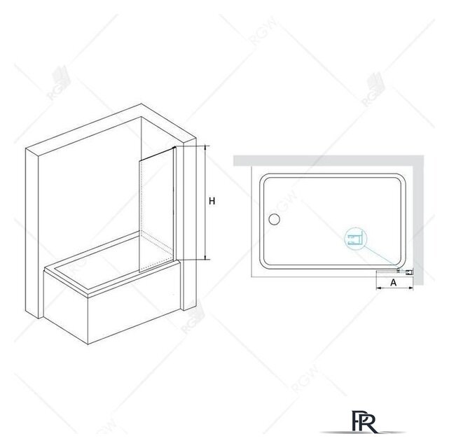 Стеклянная шторка для ванны RGW SC-056-B 351105650-14 - Изображение №4 — Интернет-магазин ПроЗаказ