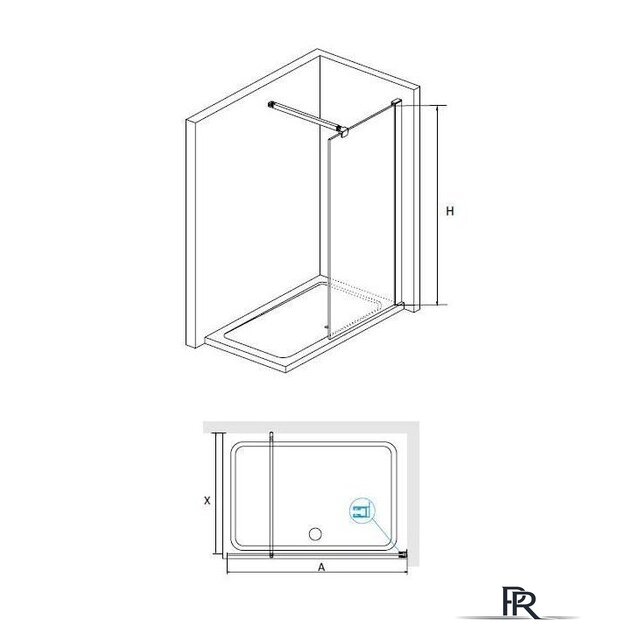 Душевая стенка RGW WA-001 351000107-11 70 (хром/прозрачное стекло) - Изображение №2 — Интернет-магазин ПроЗаказ
