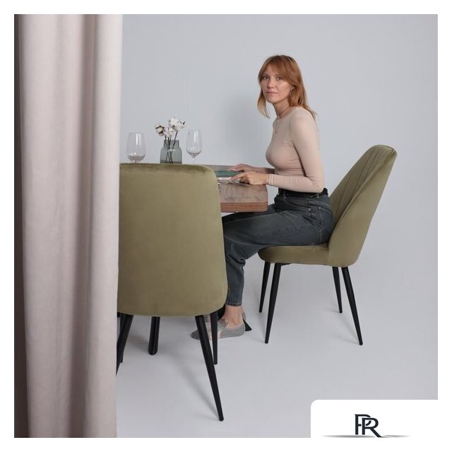 Стул Мамадома Leonard M (d12 Olive Lux/черный) - Изображение №2 — Интернет-магазин ПроЗаказ