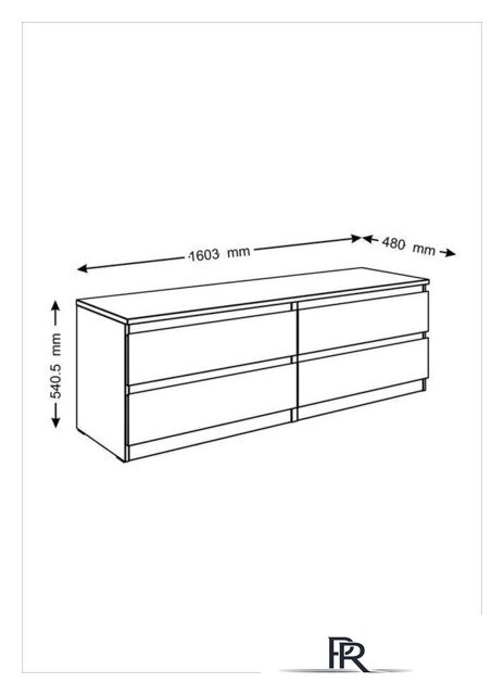 Тумба Mio Tesoro Мальта 4 ящика 160x54 2.05.02.030.1 (белый) - Изображение №5 — Интернет-магазин ПроЗаказ