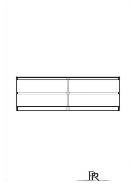 Тумба Mio Tesoro Мальта 4 ящика 160x54 2.05.02.030.1 (белый) - Изображение №4 — Интернет-магазин ПроЗаказ