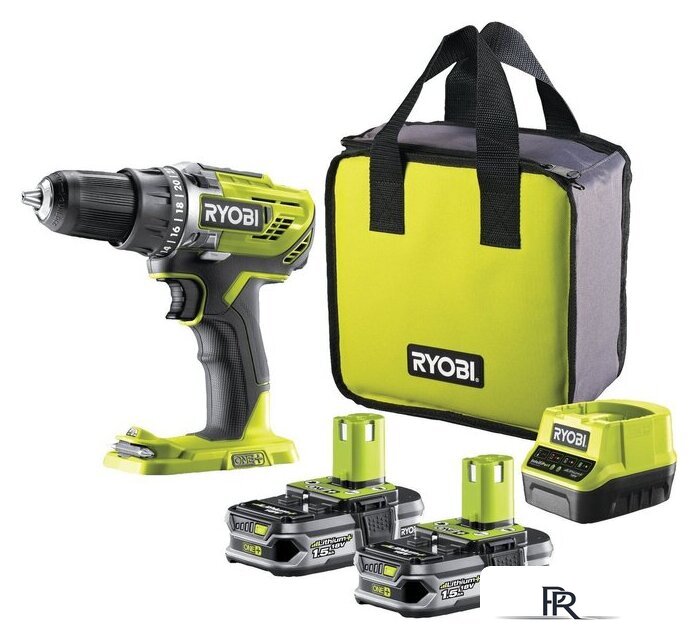 Дрель-шуруповерт Ryobi R18DD3-115S 5133005301 (с 1-им АКБ 1.5 Ач, сумка) - Изображение №2 — Интернет-магазин ПроЗаказ