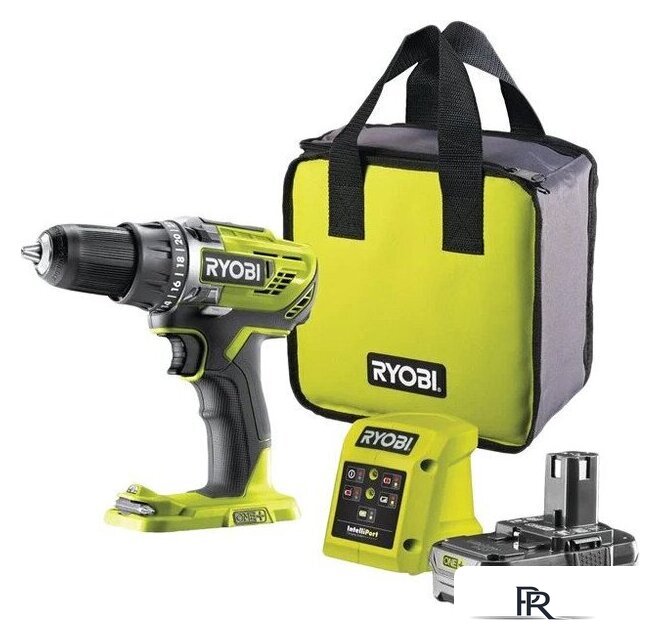 Дрель-шуруповерт Ryobi R18DD3-115S 5133005301 (с 1-им АКБ 1.5 Ач, сумка) - Изображение №1 — Интернет-магазин ПроЗаказ