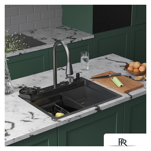 Кухонная мойка Roxen Stage Plus 560250-60B многофункциональная 8 в 1 (60*48/графит) - Изображение №1 — Интернет-магазин ПроЗаказ