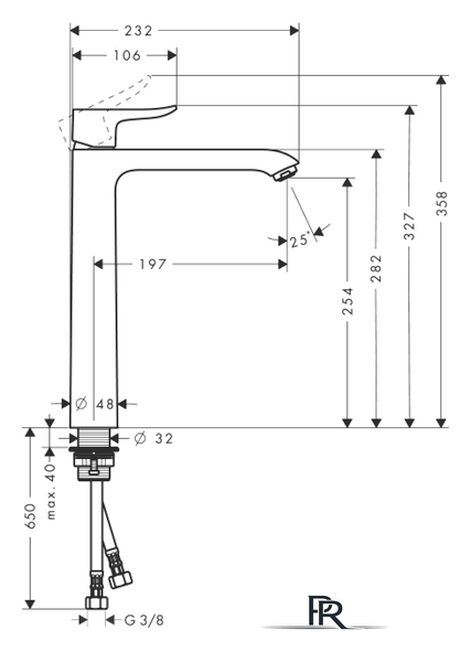 Смеситель Hansgrohe Metris 31184000 - Изображение №2 — Интернет-магазин ПроЗаказ