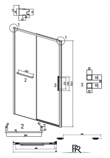 Душевая дверь Grossman Style 130x195 100.K33.05.130.21.02 (черный матовый/стекло шиншилла) - Изображение №12 — Интернет-магазин ПроЗаказ