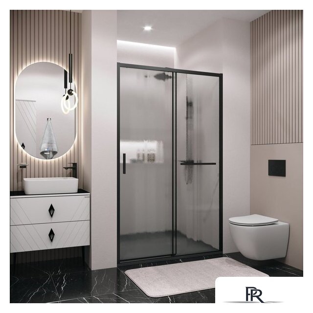 Душевая дверь Grossman Style 130x195 100.K33.05.130.21.02 (черный матовый/стекло шиншилла) - Изображение №9 — Интернет-магазин ПроЗаказ