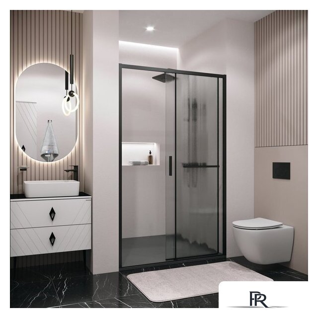 Душевая дверь Grossman Style 130x195 100.K33.05.130.21.02 (черный матовый/стекло шиншилла) - Изображение №8 — Интернет-магазин ПроЗаказ