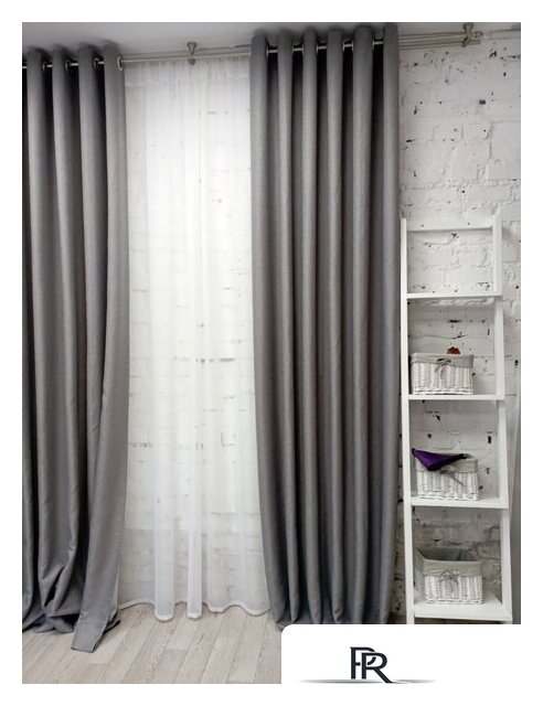 Штора Модный текстиль 01L1 112MT6670M28 (250x210, средне серый) - Изображение №2 — Интернет-магазин ПроЗаказ