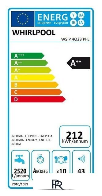 Встраиваемая посудомоечная машина Whirlpool WSIP 4O23 PFE - Изображение №3 — Интернет-магазин ПроЗаказ