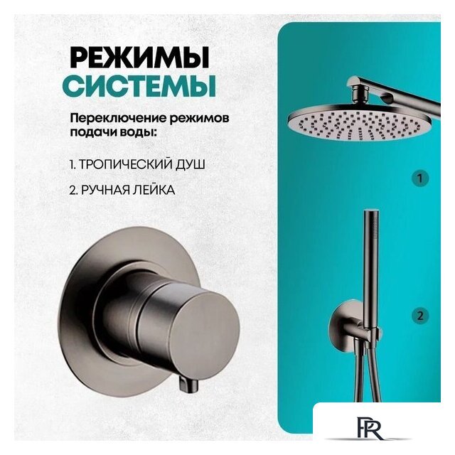 Душевая система  Grocenberg GB5090 (графит) - Изображение №4 — Интернет-магазин ПроЗаказ