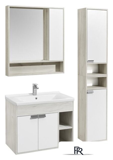  Акватон Тумба Флай 80 с умывальником Миранда 80 (дуб белый/дуб крафт) - Изображение №5 — Интернет-магазин ПроЗаказ