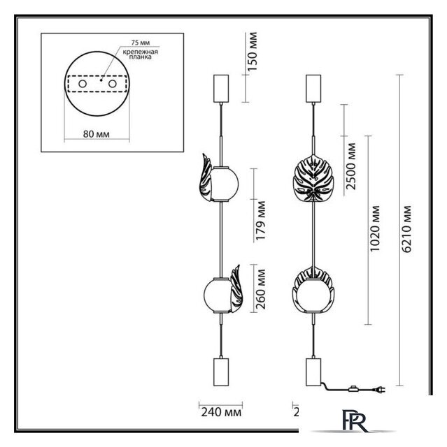 Торшер Odeon Light Light Jungle 4865/2FS - Изображение №4 — Интернет-магазин ПроЗаказ