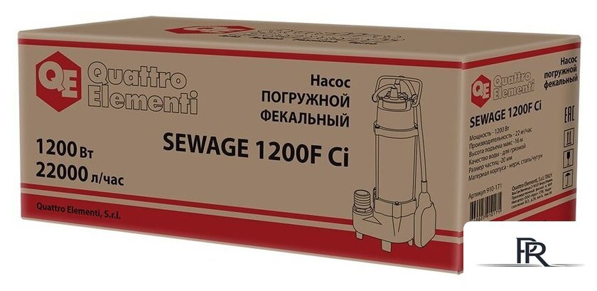 Фекальный насос Quattro Elementi Sewage 1200F Ci - Изображение №8 — Интернет-магазин ПроЗаказ