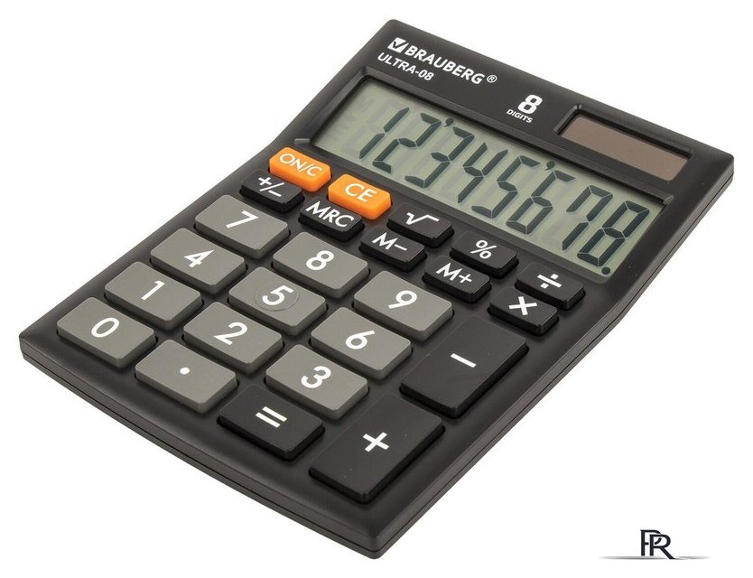 Бухгалтерский калькулятор BRAUBERG Ultra-08-BK 250507 (черный) - Изображение №2 — Интернет-магазин ПроЗаказ