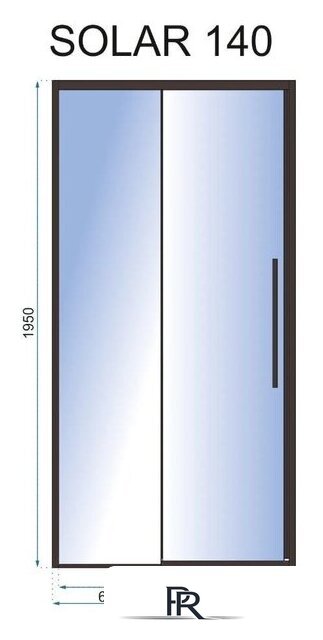 Душевая дверь Rea Solar 140 (черный/прозрачное стекло) - Изображение №3 — Интернет-магазин ПроЗаказ