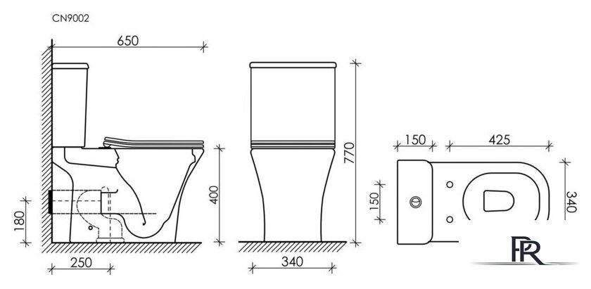 Унитаз напольный Ceramica Nova Alfa Rimless CN9002-B (без бачка) - Изображение №7 — Интернет-магазин ПроЗаказ