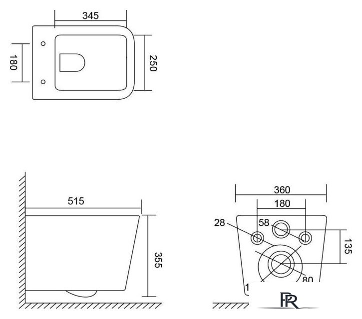 Унитаз подвесной Lauter Square 214903 с кнопкой 219702F (квадратная, белый) - Изображение №25 — Интернет-магазин ПроЗаказ
