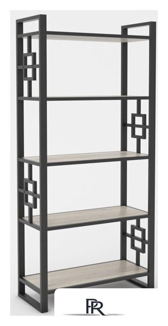 Стеллаж Hype Mebel Квадро 50x170 (черный/дуб галифакс натуральный) - Изображение №1 — Интернет-магазин ПроЗаказ