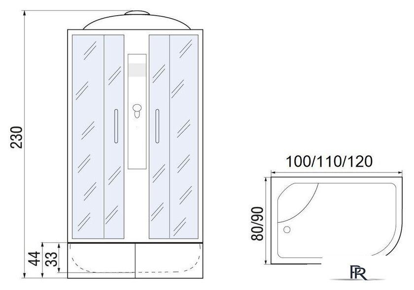 Душевая кабина Мономах XL 120/90/44 МЗ L - Изображение №14 — Интернет-магазин ПроЗаказ