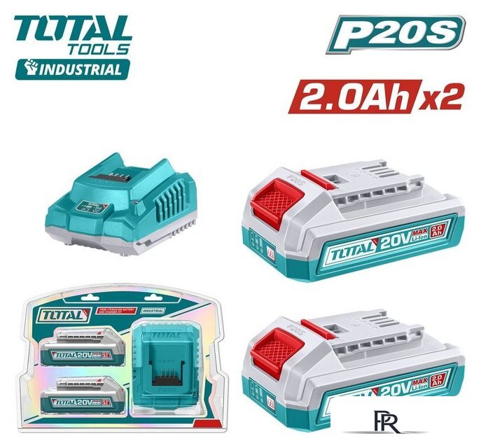 Аккумулятор с зарядным устройством Total TFBCPK2212 (20В/2x2 Ah + 20В) - Изображение №1 — Интернет-магазин ПроЗаказ