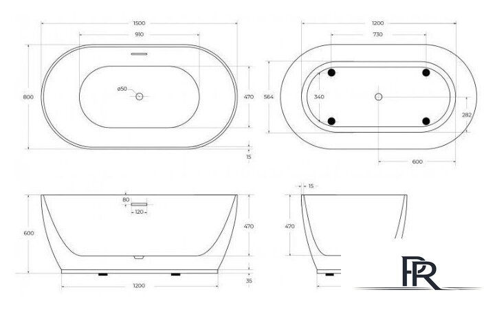 Ванна BelBagno BB413-1500-800 - Изображение №5 — Интернет-магазин ПроЗаказ