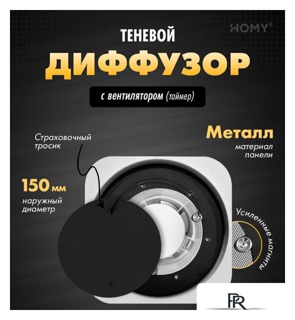 Вентиляционная решетка HOMY AIR Lite круглый AL100BT d150 (черная) - Изображение №1 — Интернет-магазин ПроЗаказ