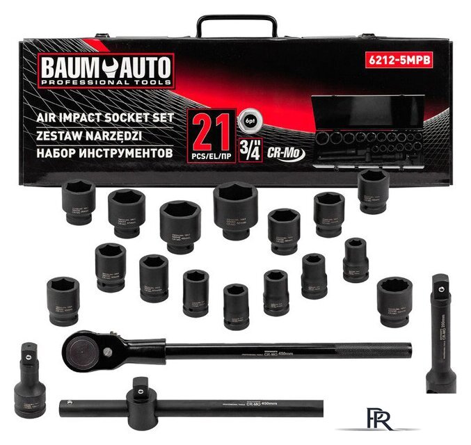 Универсальный набор инструментов BaumAuto BM-6212-5MPB (21 предмет) - Изображение №1 — Интернет-магазин ПроЗаказ