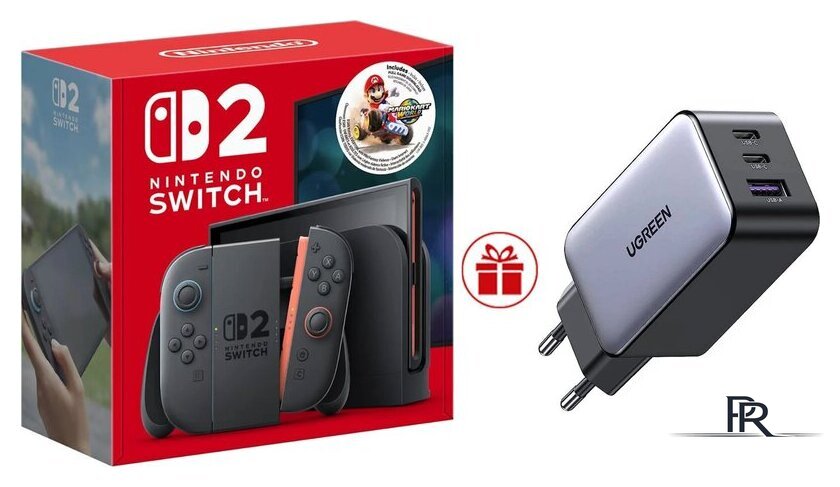 Игровая приставка Nintendo Switch 2 (Mario Kart World Bundle) + зарядное устройство Ugreen CD244 10335 по акции - Изображение №1 — Интернет-магазин ПроЗаказ