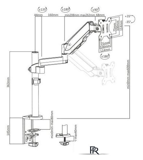 Кронштейн для монитора Maclean MC-775 (черный) - Изображение №9 — Интернет-магазин ПроЗаказ