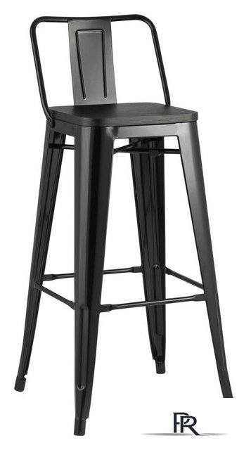 Стул Stool Group Tolix Wood со спинкой YD-H765E-W LG-01 (черный глянцевый/темное дерево) - Изображение №1 — Интернет-магазин ПроЗаказ