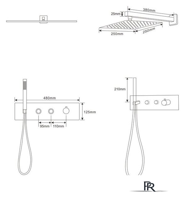 Душевая система  Cerutti Velia CR CT10398 - Изображение №4 — Интернет-магазин ПроЗаказ