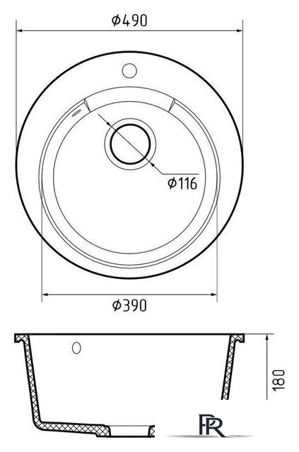 Кухонная мойка GranFest Urban GF-UR-649 (песочный) - Изображение №3 — Интернет-магазин ПроЗаказ