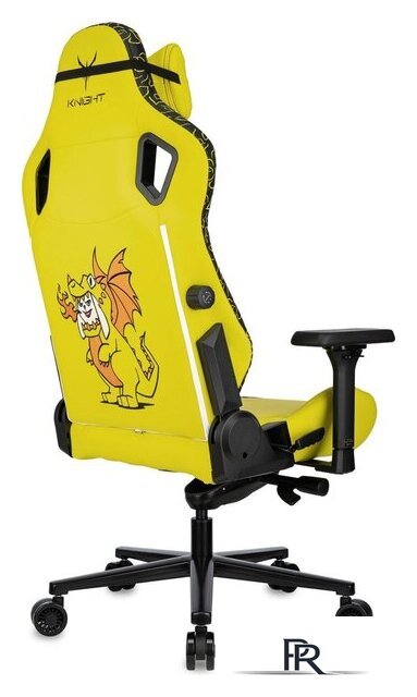 Игровое (геймерское) кресло Knight Craft Dragon (желтый экокожа) - Изображение №4 — Интернет-магазин ПроЗаказ