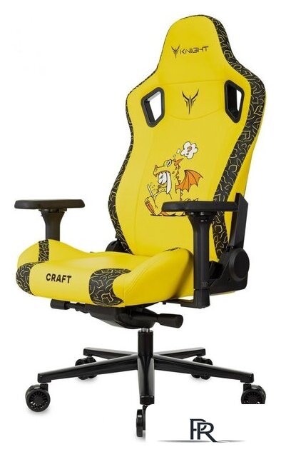 Игровое (геймерское) кресло Knight Craft Dragon (желтый экокожа) - Изображение №7 — Интернет-магазин ПроЗаказ