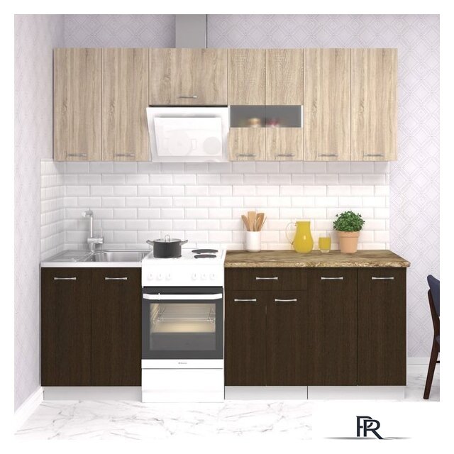 Готовая кухня Mio Tesoro Экстра-лайт 2.2 (дуб сонома/венге/мадрид) - Изображение №1 — Интернет-магазин ПроЗаказ