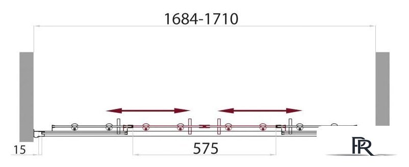 Душевая дверь BelBagno UNO-VF-2-170/145-C-Cr 170 (прозрачное стекло) - Изображение №5 — Интернет-магазин ПроЗаказ