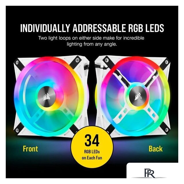 Комплект вентиляторов для корпуса Corsair iCUE QL140 RGB White Dual Pack CO-9050106-WW - Изображение №16 — Интернет-магазин ПроЗаказ
