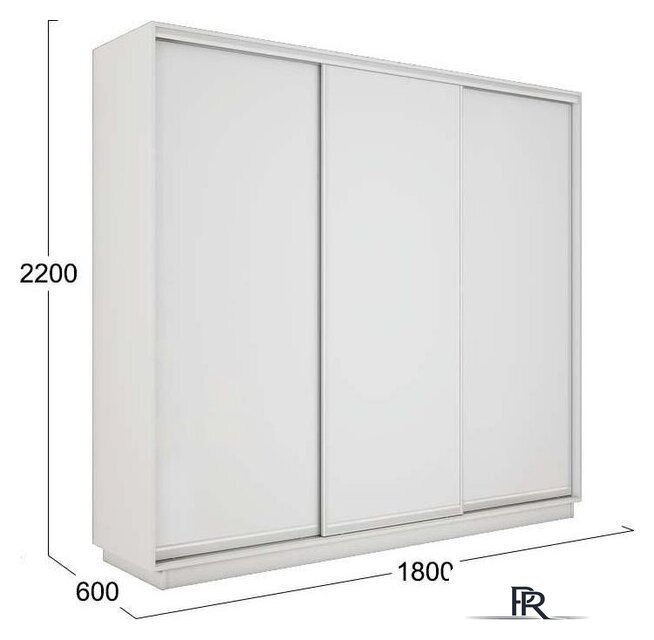 Шкаф-купе Трия Румер-2 СШК 3.180.60-11.11.11 3-х дверный (белый снег/белый снег) - Изображение №2 — Интернет-магазин ПроЗаказ