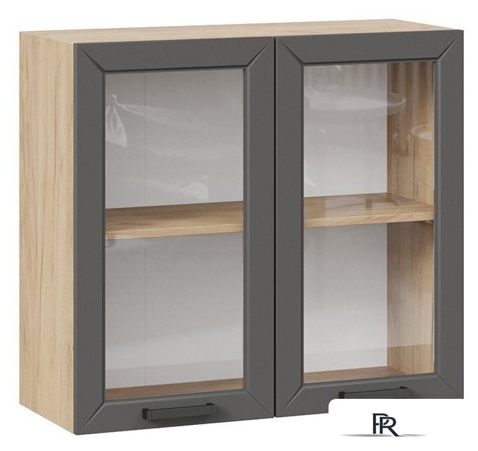 Шкаф навесной Трия Лорас 1В8С (дуб крафт золотой/холст вулкан) - Изображение №1 — Интернет-магазин ПроЗаказ