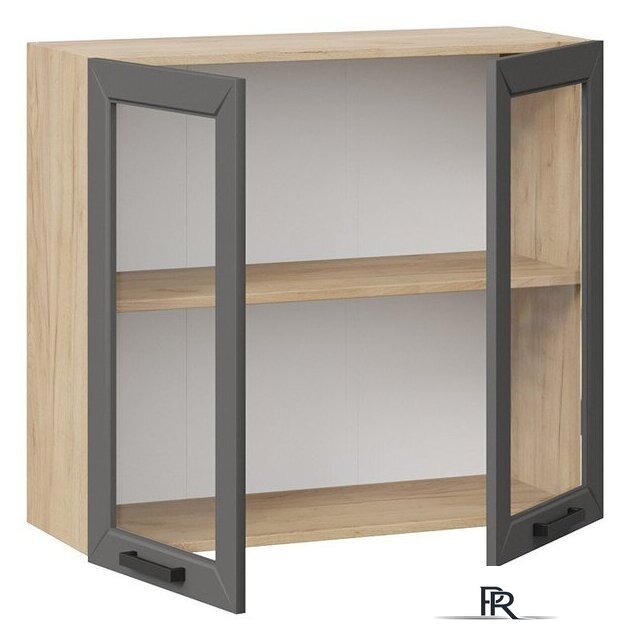 Шкаф навесной Трия Лорас 1В8С (дуб крафт золотой/холст вулкан) - Изображение №2 — Интернет-магазин ПроЗаказ