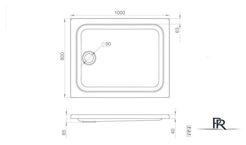Душевой поддон Triton ПД25 100x80 - Изображение №2 — Интернет-магазин ПроЗаказ