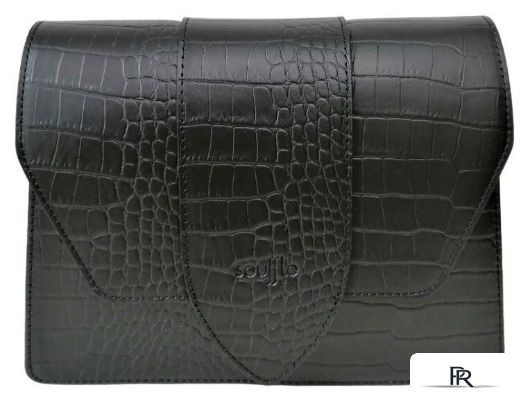 Женская сумка Souffle 249 2495001 (черный кайман эластичный) - Изображение №1 — Интернет-магазин ПроЗаказ