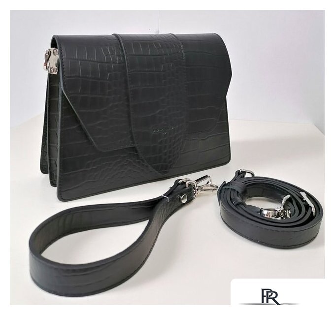 Женская сумка Souffle 249 2495001 (черный кайман эластичный) - Изображение №5 — Интернет-магазин ПроЗаказ