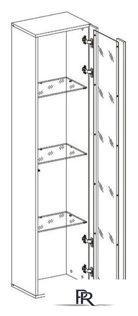 Шкаф-пенал НК-Мебель Point Тип-41 (черный/черный глянец) - Изображение №3 — Интернет-магазин ПроЗаказ