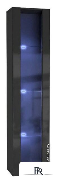 Шкаф-пенал НК-Мебель Point Тип-41 (черный/черный глянец) - Изображение №2 — Интернет-магазин ПроЗаказ