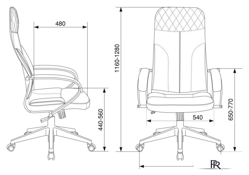 Офисное кресло Бюрократ CH-608 Fabric (темно-серый Alfa 44) - Изображение №6 — Интернет-магазин ПроЗаказ
